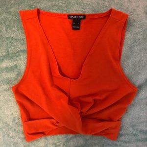 NWOT Fashion Nova Surplice Crop Top - Rust (S)